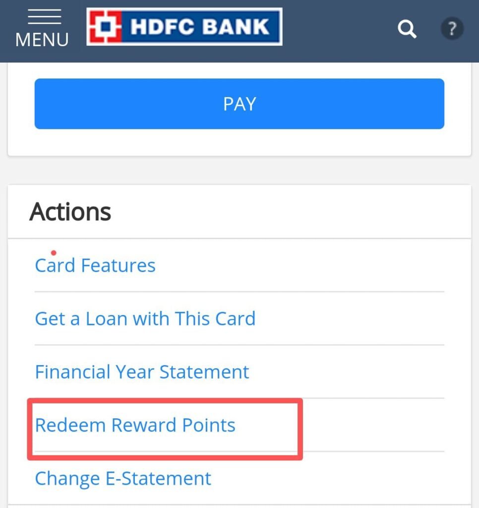 hdfc credit card reward points redemption online