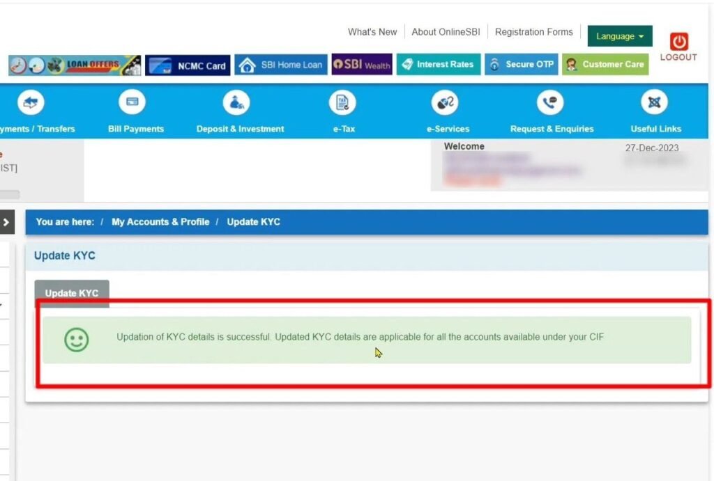 sbi bank me kyc update kaise kare