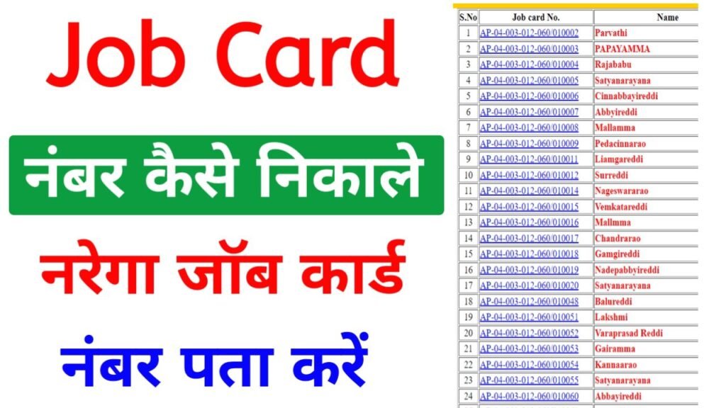 mgnrega job card list